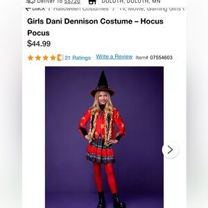 Hocus Pocus Dani Dennison girls size small Halloween costume!